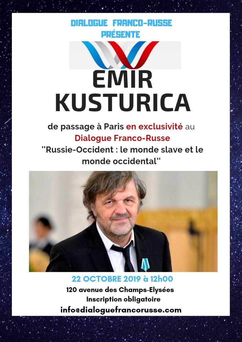 Affiche. Paris. Russie-Occident - le monde slave et le monde oriental, par Emir Kusturica. 2019-10-22